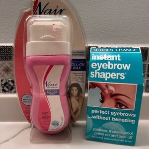 Nair hair removal and Sudden Change instant eyebrow shapers